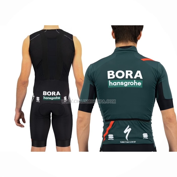 2021 Ropa Ciclismo Bora-hansgrone Verde Mangas Cortas y Culotte ioui005